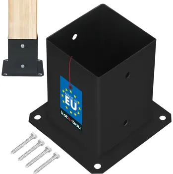 Základ sloupu šroubovaný natřený práškovou 100x100 mm - 100x100 mm \ černá