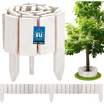 Zahradní obrubník Lemování dřevěného plotu palisáda bílá 10x110 cm - bílá \ 10 cm