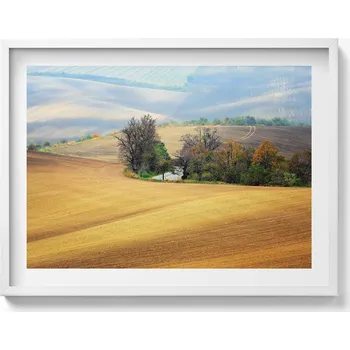 Obraz Elegantní obraz do obýváku v bílém rámu Morava venkovská krajina 80x60 cm