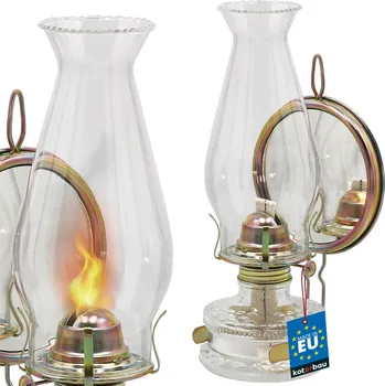 Lampička Antická olejová lampa na naftu se zrcadlem