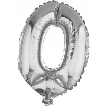 Balónek STŘÍBRNÝ BALÓNEK ČÍSLICE 0, 100 CM, NAROZENINY, OSLAVY