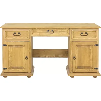 Psací stůl BR705 dřevěný psací stůl z přírodní borovice Drewmax (Povrch přírodní vosk)