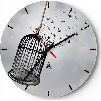 Hodiny Velké nástěnné hodiny 40x40 Abstrakce Skleněné hodiny Kulatý Tiché