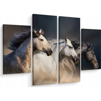 Obraz Čtyřdílný obraz Koně ZVÍŘATA 3D Dekorace 200x150