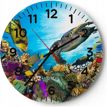 Hodiny Kuchyňské nástěnné hodiny 30x30 Rafa Moře Moderní skleněné hodiny Tiché