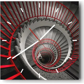 Hodiny Velké nástěnné hodiny 40x40 Architektura Skleněné hodiny Tiché