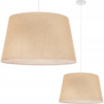 ZÁVĚSNÁ LAMPA STROPNÍ LUSTR BÉŽOVÁ BOHO VELKÉ STÍNIDLO KUŽEL JUTA E27