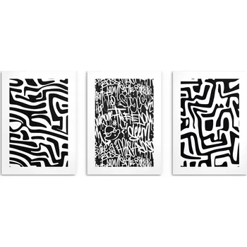 Obraz Moderní plakáty Abstrakce Geometrické vzory Graffiti na zeď 3x 50x70