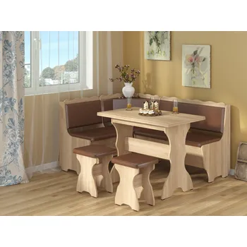 Slevadoma Rohová lavice GRAF Barva: bílá, Materiál: koženka - bordó