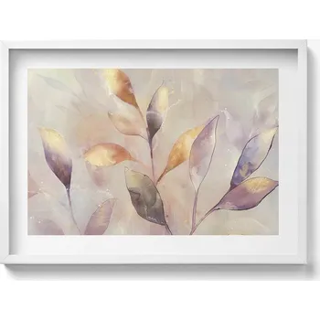 Obraz Obraz v rámu na zeď do obýváku Malované boho listy 70x50 cm