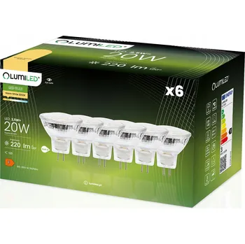 Žárovka 6x LED žárovka GU5.3 Reflektor MR11 2,5W = 20W 220lm 3000K Teplá bílá 120°