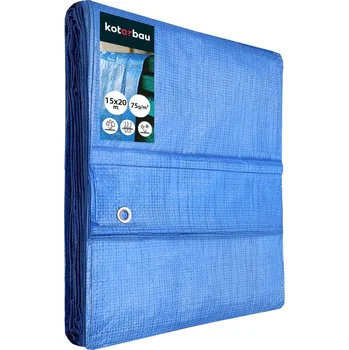 Krycí plachta Plachta ochranná pevná silná univerzální modrá 75 g/m2 15x20 m - 15x20 m \ 75g/1m²