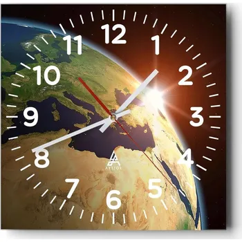 Hodiny Kuchyňské nástěnné hodiny 30x30 Kosmos Skleněné hodiny do obýváku Moderní Tiché