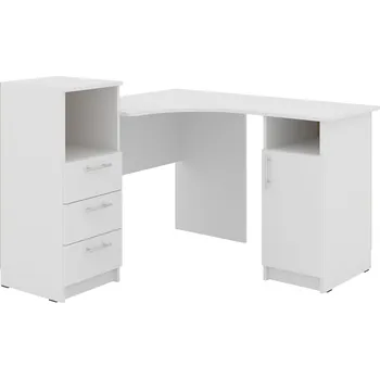 Psací stůl Slevadoma Rohový psací stůl INDIGO Barva: Bílá