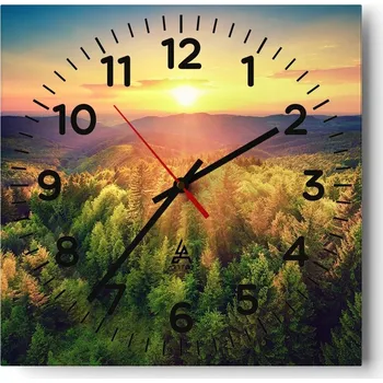 Hodiny Nástěnné hodiny do obýváku 40x40 Krajina Bezhluczne Skleněné hodiny Tiché