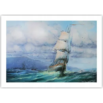 Obraz Plakát bez rámu do obýváku ložnice 70x50 plachetnice moderní módní obraz