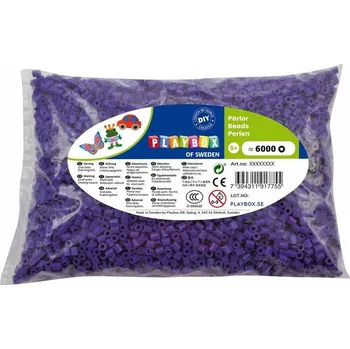 Dětské navlékací korálky DIY Zažehlovací korálky FIALOVÉ 6000 ks