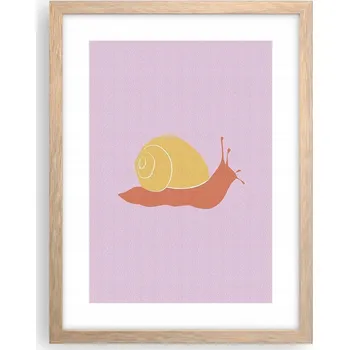 Obraz Obraz plakát v rámu světlý dub do obýváku 30x40 hlemýžď foto na zeď