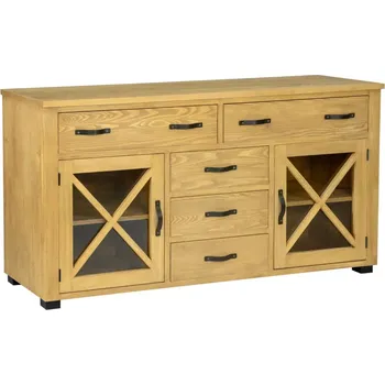 Ložnice KD722 dřevěná rustikální komoda z přírodní borovice Drewmax (Povrch přírodní vosk)