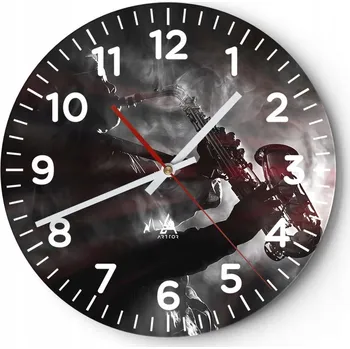 Hodiny Nástěnné hodiny do obýváku 40x40 Hudba Kulatý Hodiny na skle Loft Tiché