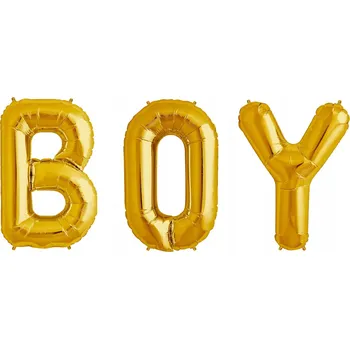 Balónek ZLATÝ BALÓNEK NÁPIS BOY VELKÝ FÓLIOVÝ BABY SHOWER