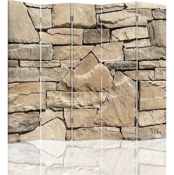 Paraván Paraván Feeby Pětidílný, oboustranný, béžový, 180 x 180 cm