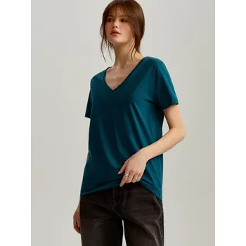Dámské tričko Tričko s výstřihem do V - XS - House - tmavozelený - 954DW-79X