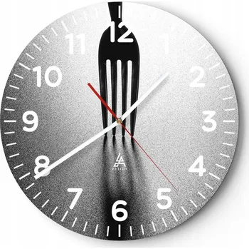 Hodiny Nástěnné hodiny do obýváku 40x40 Vidlička Kulatý Skleněné hodiny Loft Tiché