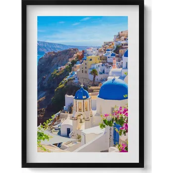 Obraz Moderní nástěnná dekorace Pohled na řeckou architekturu Santorini 50x70 cm