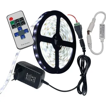 LED osvětlení LED PÁSEK 300 BÍLÝ 5M IP65 + STMÍVAČ + ZDROJ