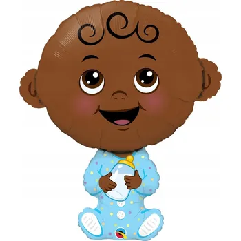 Balónek Fóliový balónek 96 cm QL Chlapeček - Tmavší pleť