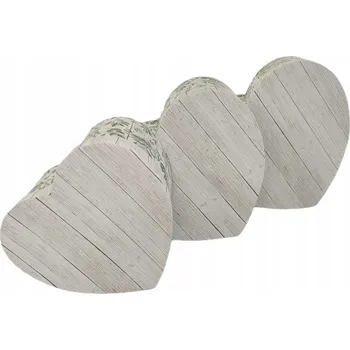 Obraz Flowerbox x3 srdce zelený vzor