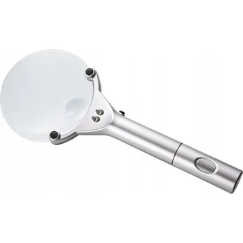 Lupa s LED osvětlením pro čtení, dvě čočky, zvětšení 2,5/6x