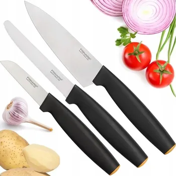 Kuchyňský nůž FISKARS Sada 3 kuchyňských nožů: na loupání, kuchařský, na rajčata, ostré FF