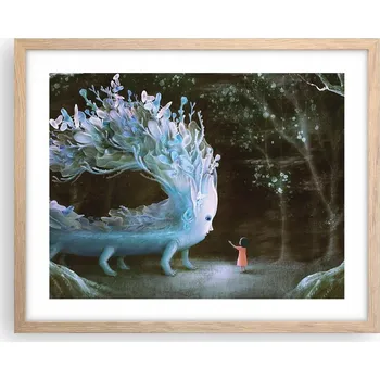 Obraz Obraz plakát na zeď v rámu světlý dub 50x40 abstrakce foto do obýváku