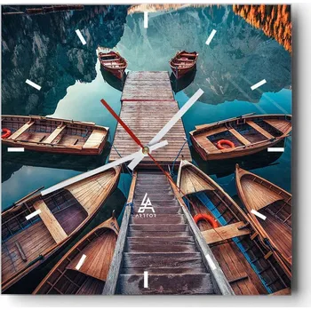 Hodiny Velké nástěnné hodiny 40x40 Krajina Skleněné hodiny Tiché