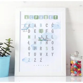 Plakát Plakát Abeceda s letadly A3 (29,7 x 42 cm)