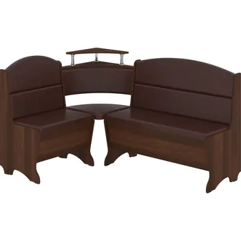 Slevadoma Rohová lavice SENATOR Barva: ořech - tmavý, Materiál: koženka - hnědá