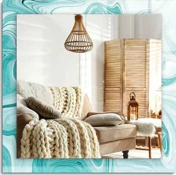 Zrcadlo Dekorativní zrcadlo s ozdobným potiskem Abstraktní vzor mramoru 60x60 cm