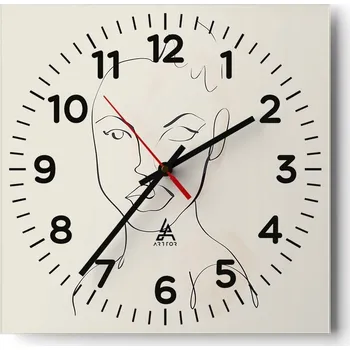 Hodiny Nástěnné hodiny do obýváku 40x40 Žena Bezhluké hodiny na skle Tiché