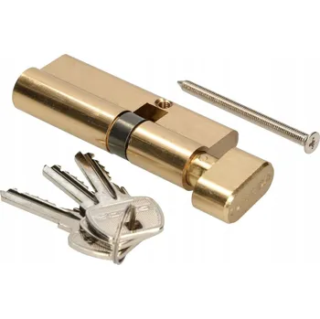 Vložka do dveří Zámková vložka s knoflíkem 30/40 mosaz