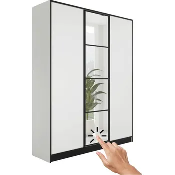 Šatní skříň Skříň dvoudveřová Kier bílá výklopná 156,4 x 205 x 39 cm