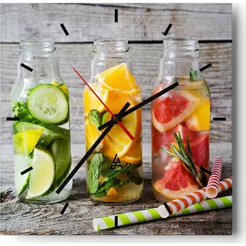 Hodiny Velké nástěnné hodiny 40x40 cm - Gastronomie - Skleněné hodiny - Tichý chod