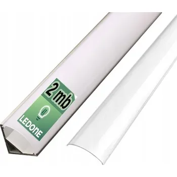 LED páska LED profil LED-ONE rohový stříbrný hliníkový 200 cm s mléčným krytem