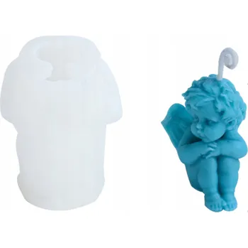 Výroba svíčky Silikonová forma na svíčky, vosk, mýdlo, sádru - Andílek sedící v pantoflích