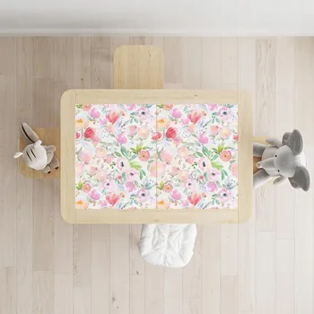 Prostěradlo Nálepka na stolek IKEA FLISAT pro děti - Akvarelové jarní květiny