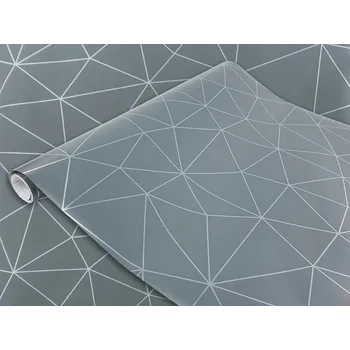 Tapeta Dekorativní nábytková dýha Geometrický vzor Šedostříbrná Fólie