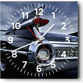 Hodiny Kuchyňské nástěnné hodiny 30x30 Auto Skleněné hodiny do obýváku Moderní Tiché