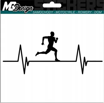 Samolepicí dekorace na vozidlo SAMOLEPKA PULS Linie Života JOGGING BĚHÁNÍ 22x11