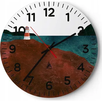 Hodiny Nástěnné hodiny do obýváku 40x40 Lucerna Kulatý Skleněné hodiny Loft Tiché